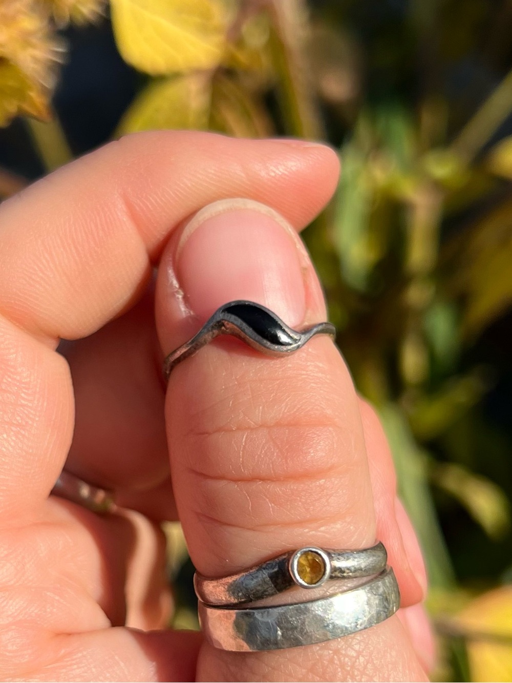 Dainty Sterling Silver Black Onyx Ring